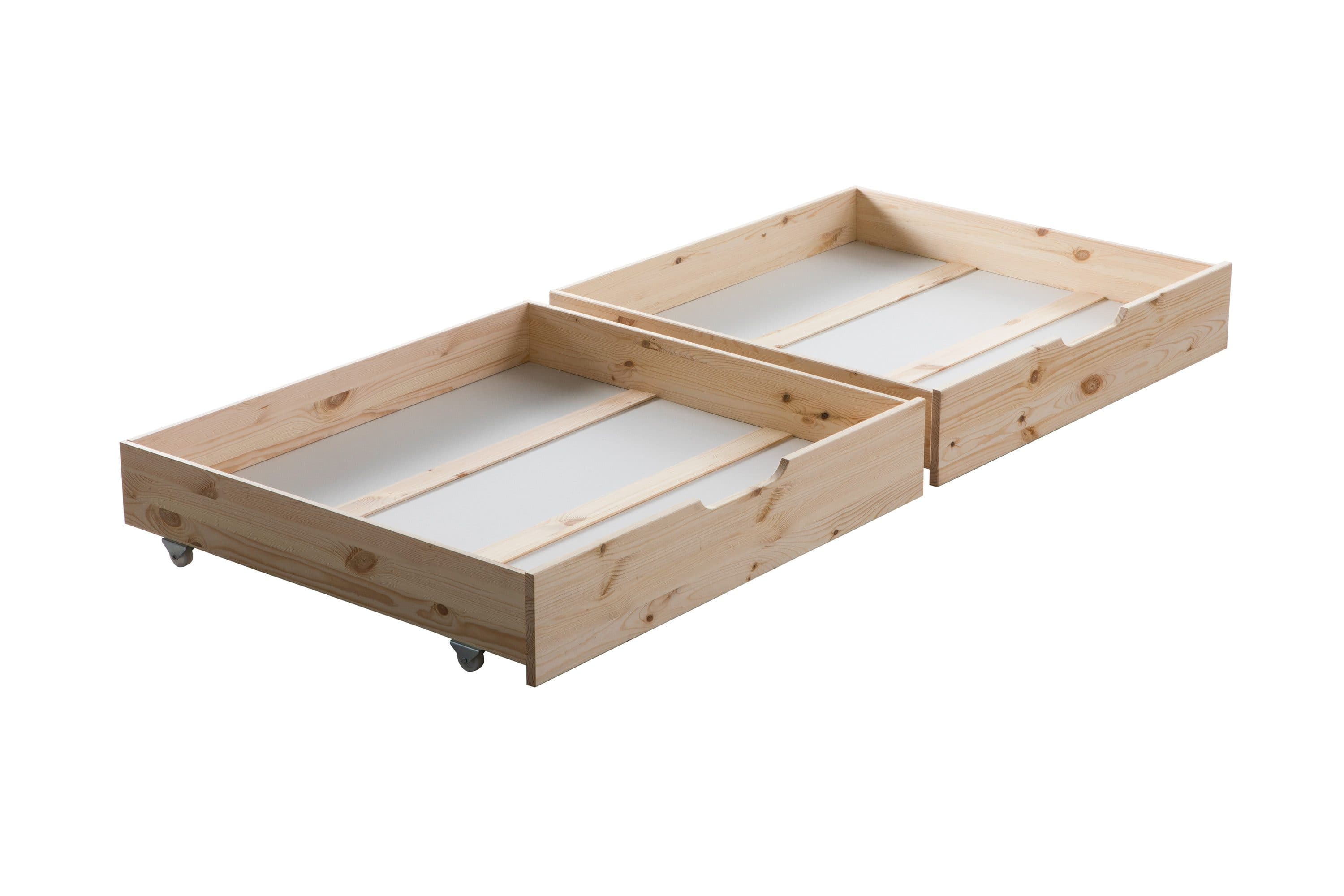 Ticaa Bettschubkasten Set & Zusatzbett Kiefer Massivholz