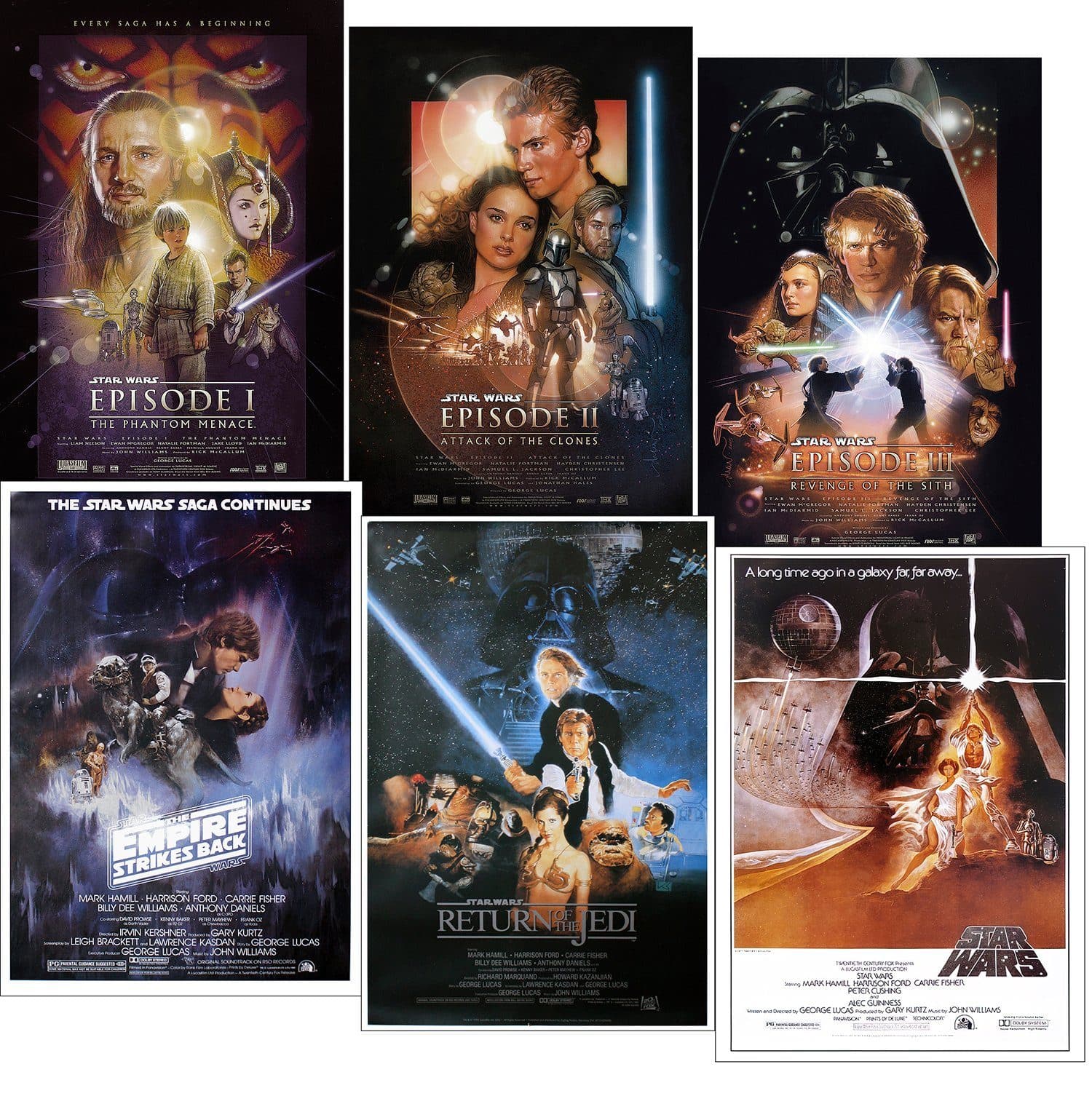 Star Wars Poster 6er-Set Episoden I-VI 61x91,5 cm - Bild 2