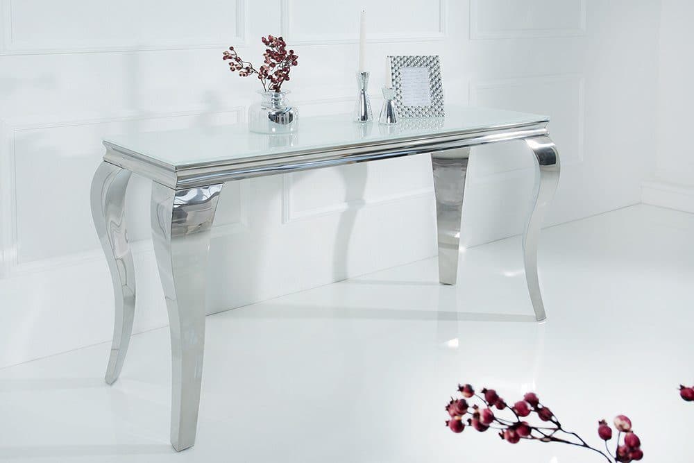 riess-ambiente Konsolentisch MODERN BAROCK Weiß Silber Opalglas - Bild 2