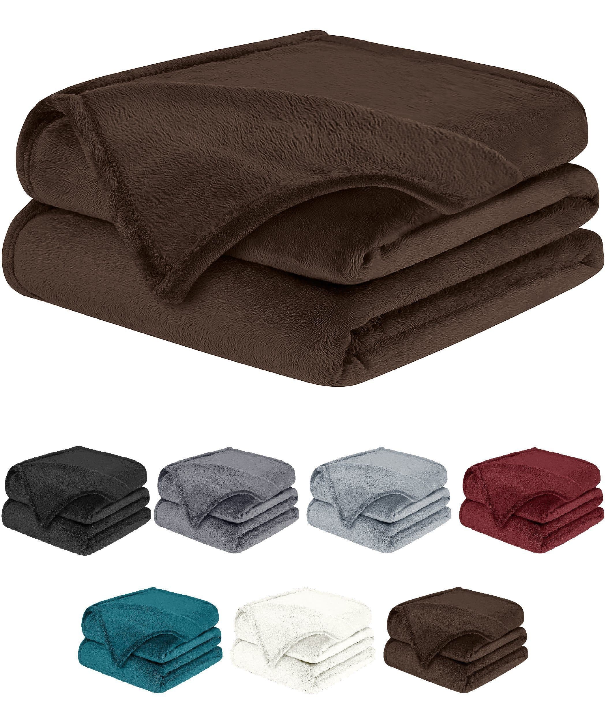 BARBONS Wohndecke Braun Flauschig Kuscheldecke Polyester - Bild 2