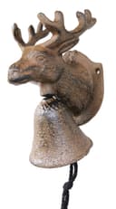 Dehner Gartenfigur Glocke mit Hirsch, Gusseisen, nostalgische Türglocke in Rostoptik Bild 2