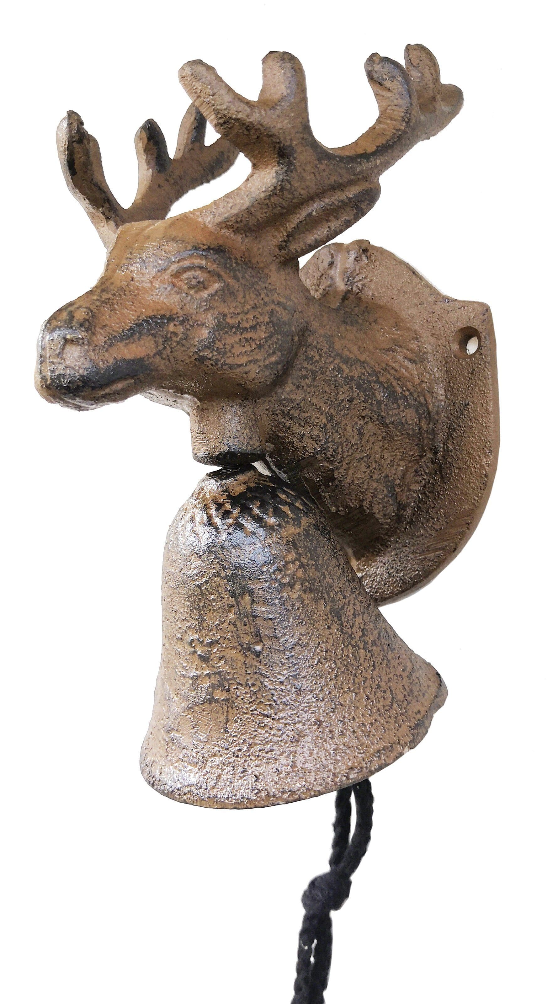 Dehner Gartenfigur Glocke mit Hirsch, Gusseisen, nostalgische Türglocke in Rostoptik - Bild 2