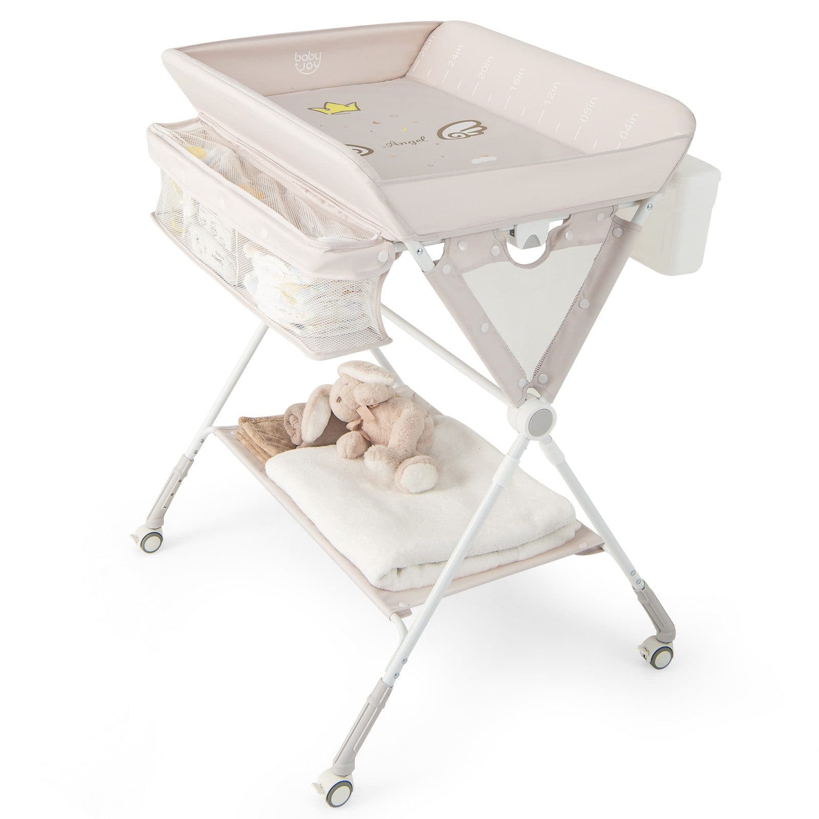 COSTWAY Wickeltisch 3in1 Wickelkommode Beige Klappbar - Bild 2
