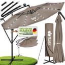 tillvex Sonnenschirm 3m Ampelschirm mit LED Solar & Kurbel Bild 2