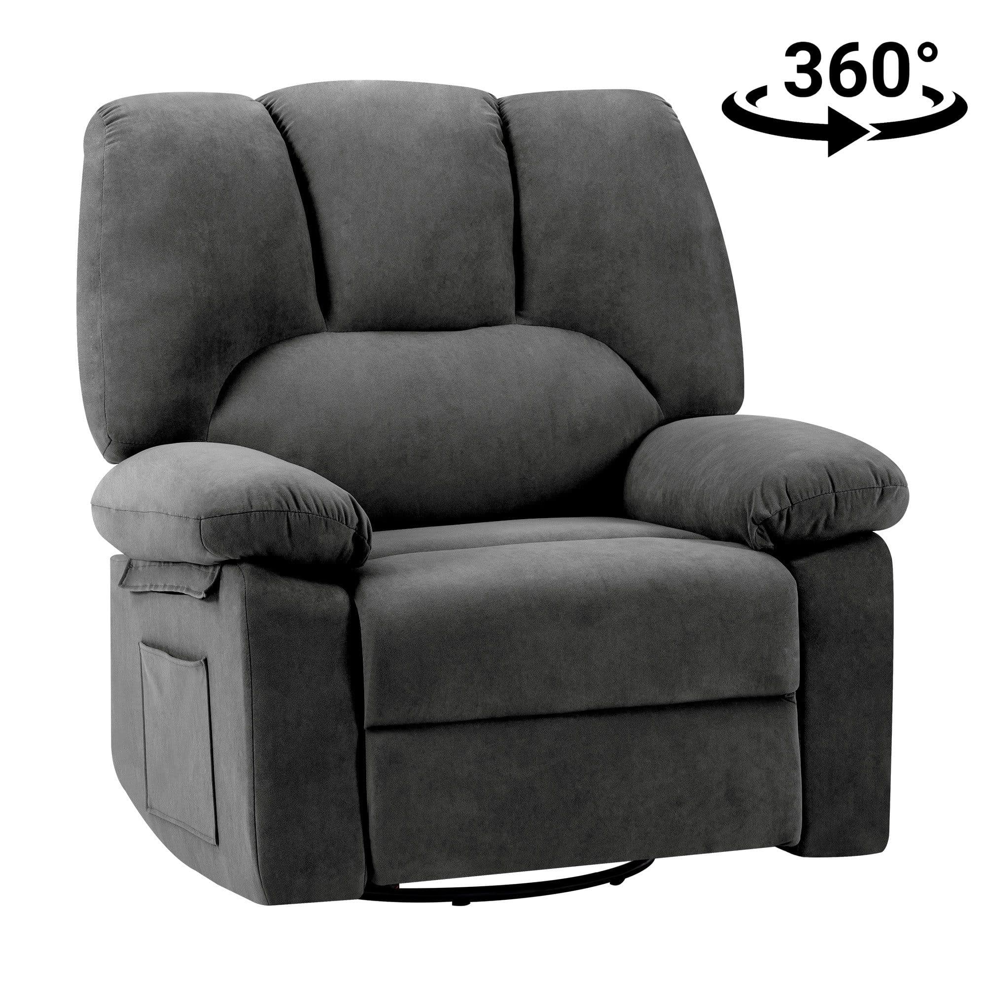 HOMYEDAMIC Relaxsessel Grau mit Liegefunktion und 360°-Drehung - Bild 2