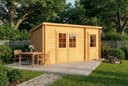 Alpholz Gartenhaus Maria mit Anbau Pinie 28mm Wandstärke Bild 2