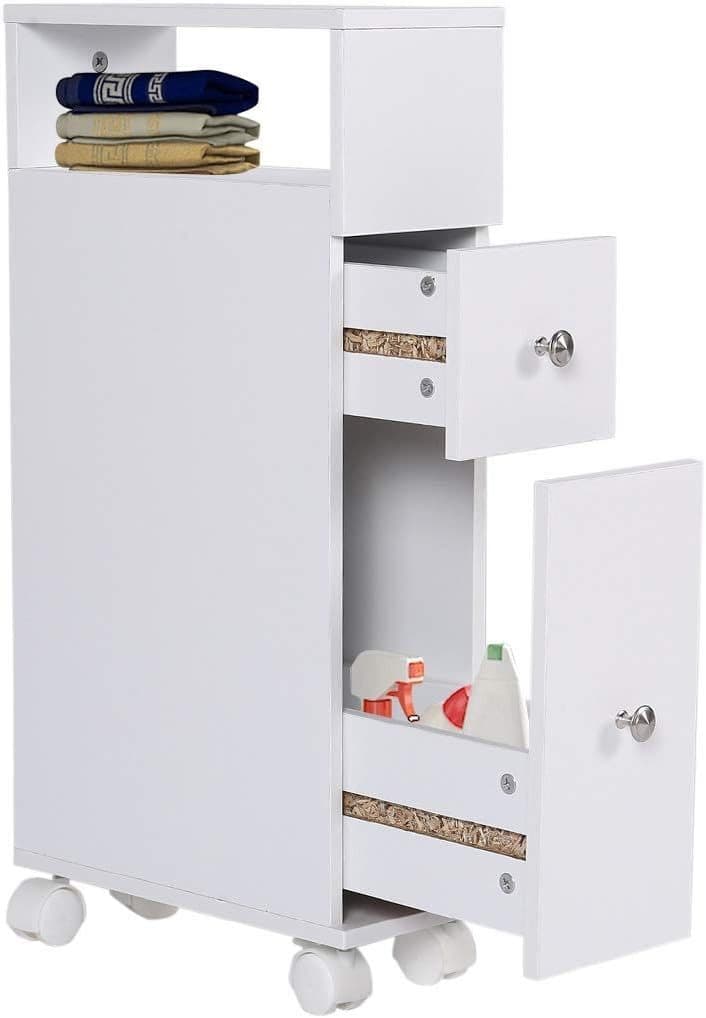 Happy Home Badschrank mit Rollen und Schubladen Weiß - Bild 2