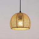 Riserva Hängeleuchte Rattan Boho Flechtwerk 20cm Schwarz E27 Bild 2