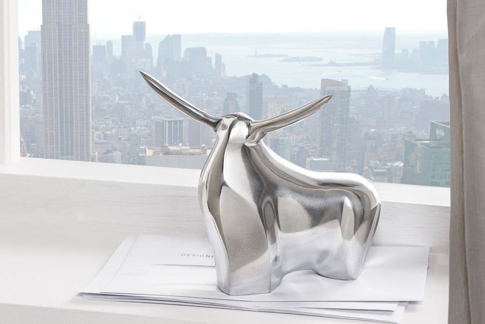 riess-ambiente Dekofigur BIG BULL silber Metall Stierfigur Briefbeschwerer - Bild 2