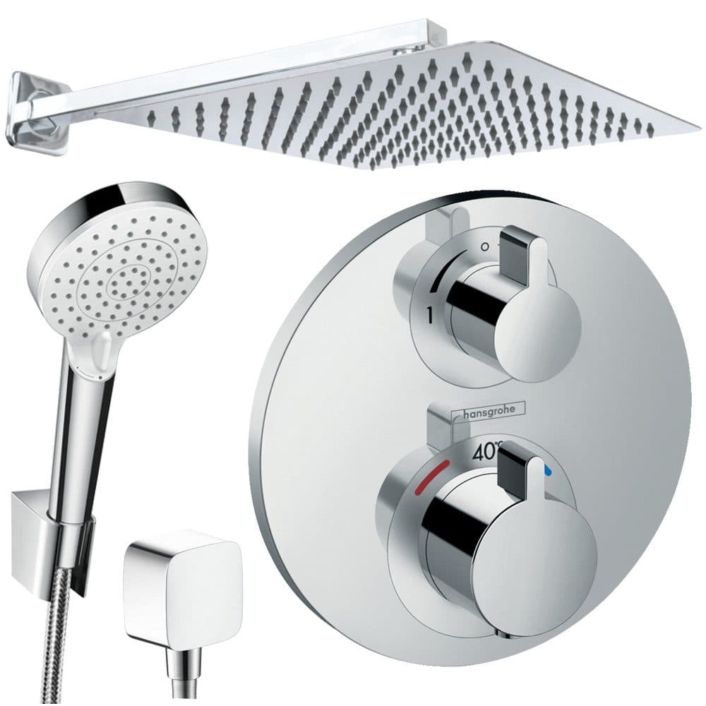 Hansgrohe & Jowi Unterputz-Duschsystem mit Thermostat & Kopfbrause