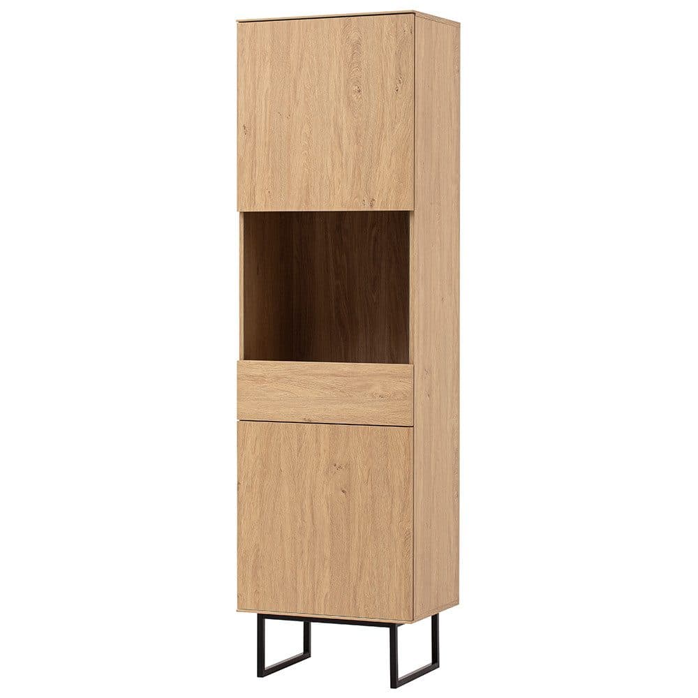 Lomadox Vitrine KASOL-61 Eiche Dekor Push-to-open Metallgestell - Bild 2