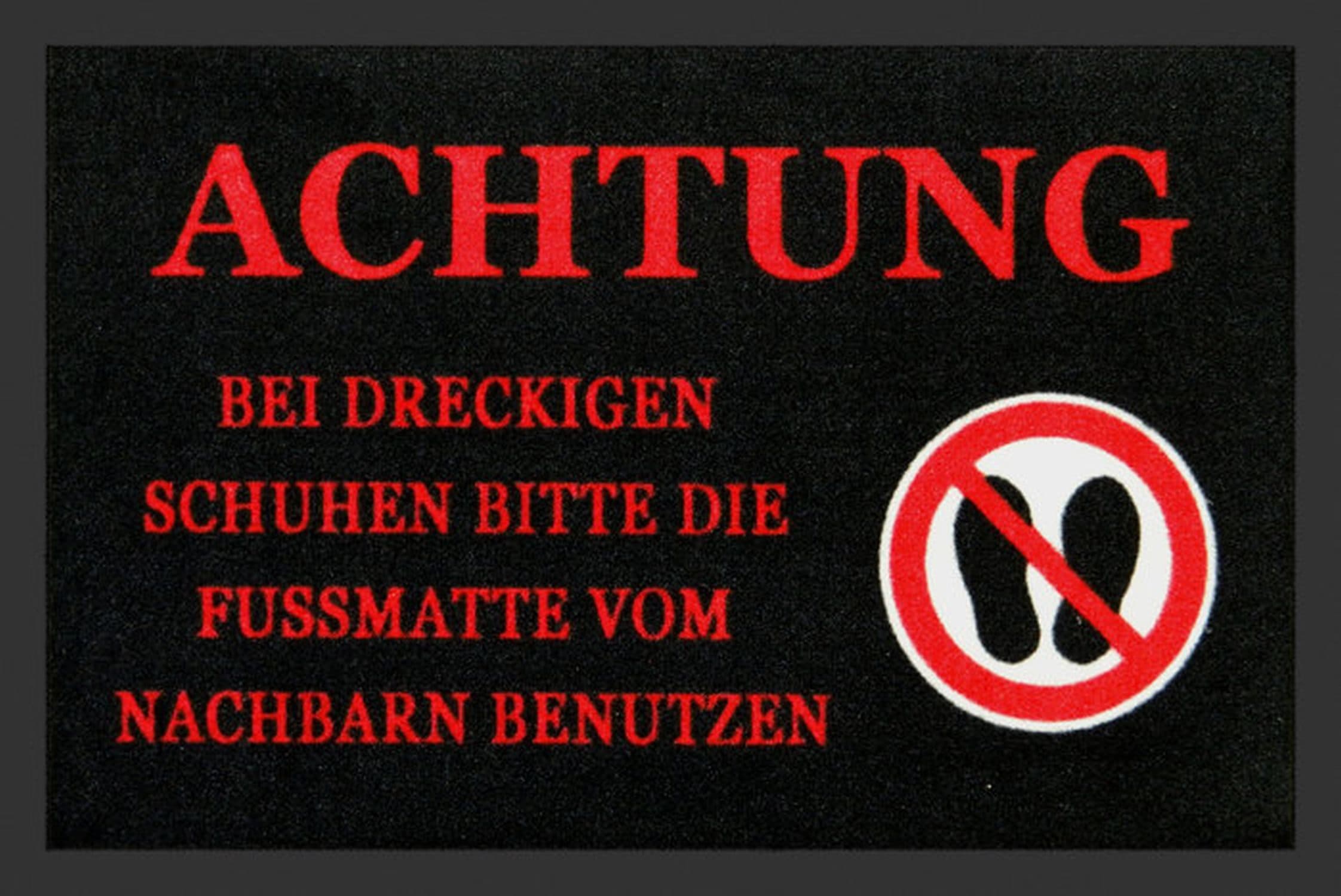 Rockbites Fußmatte Türmatte Achtung Dreckige Schuhe Schwarz/Rot/Weiß