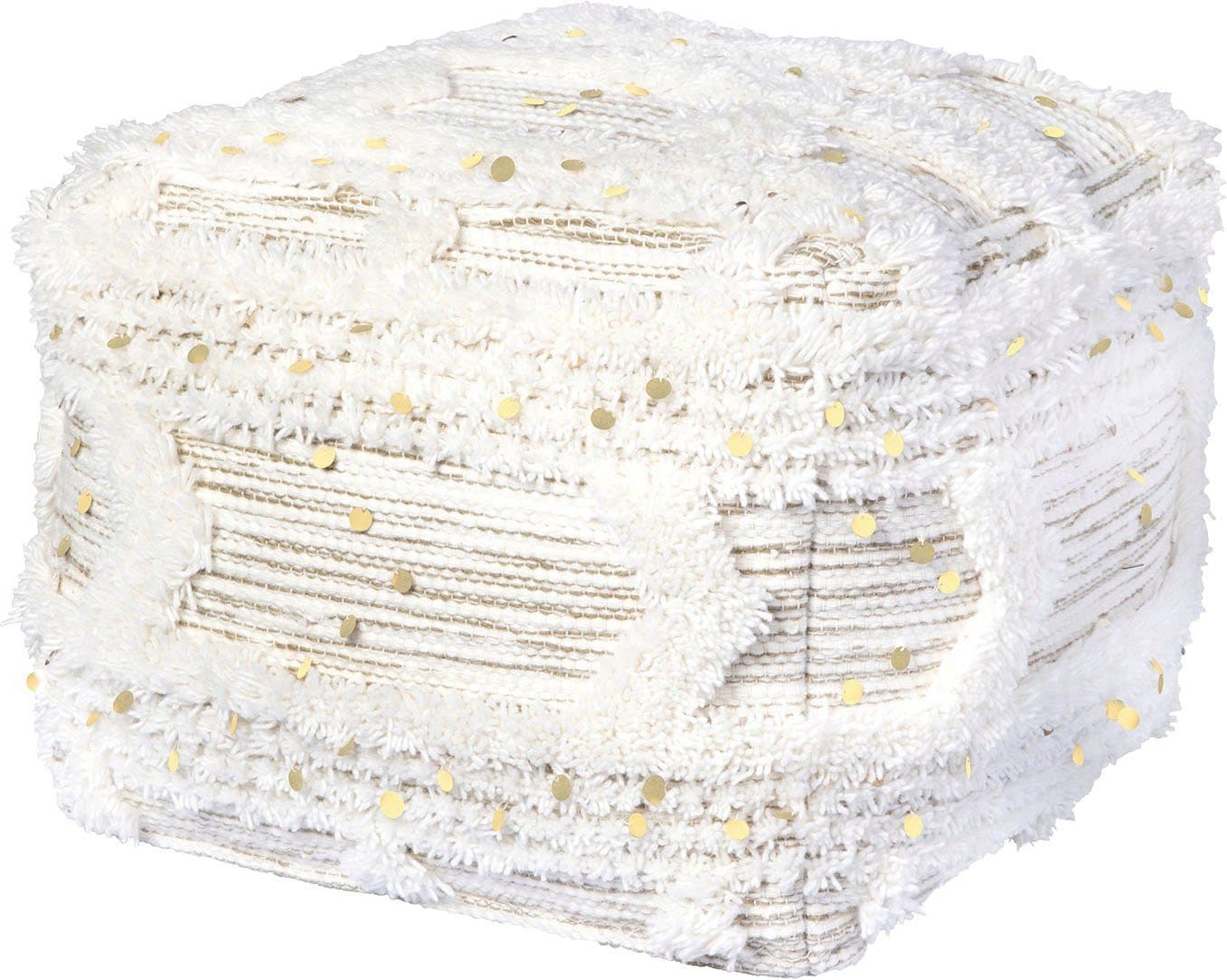 Kayoom Pouf Bohist 425 Handgefertigt Boho-Style Fransen Beige - Bild 2