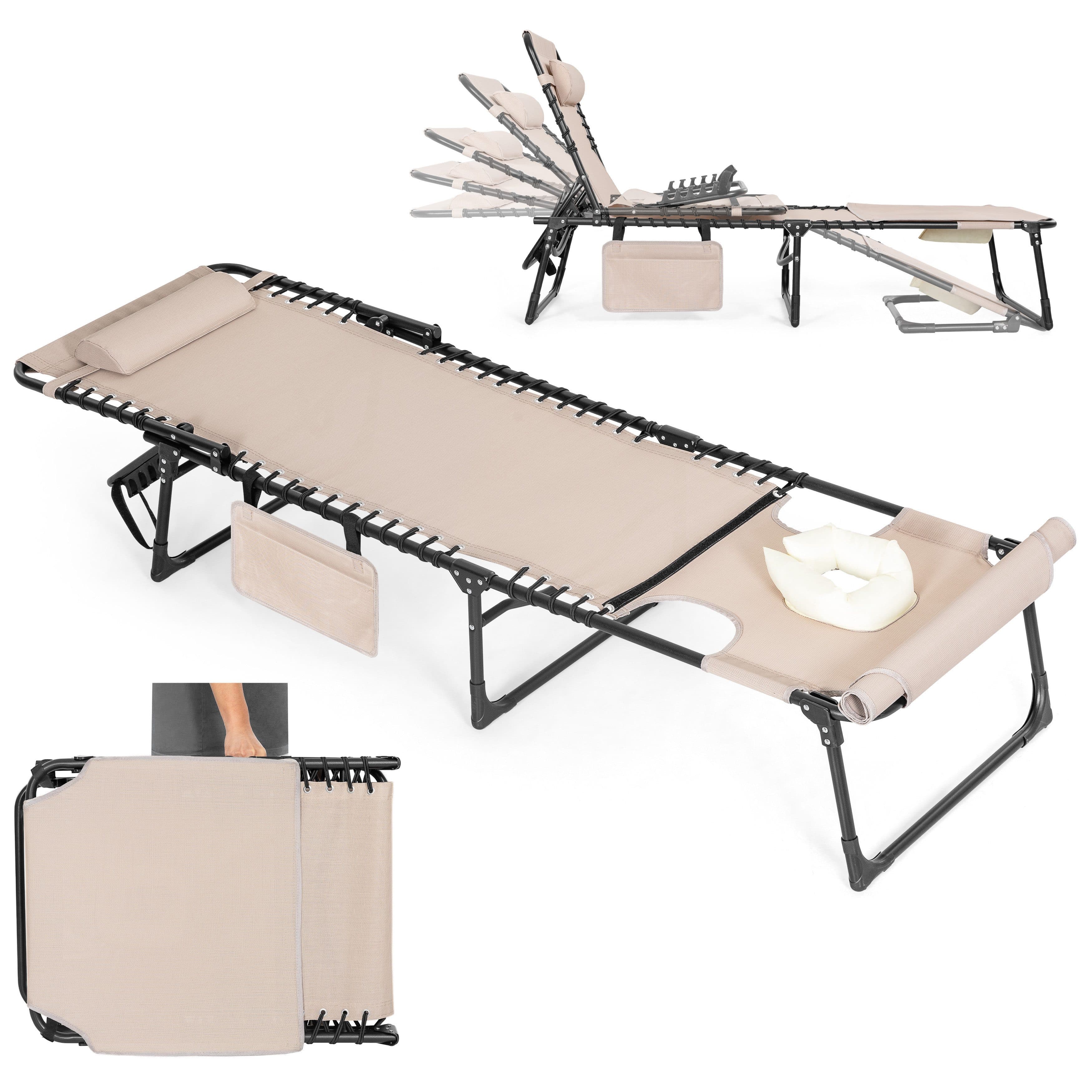 Avestar Gartenliege Klappbar Beige Textilene - Bild 2