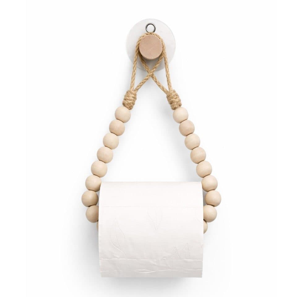 Venicce Love Toilettenpapierhalter Beige Massivholz Jute - Bild 2