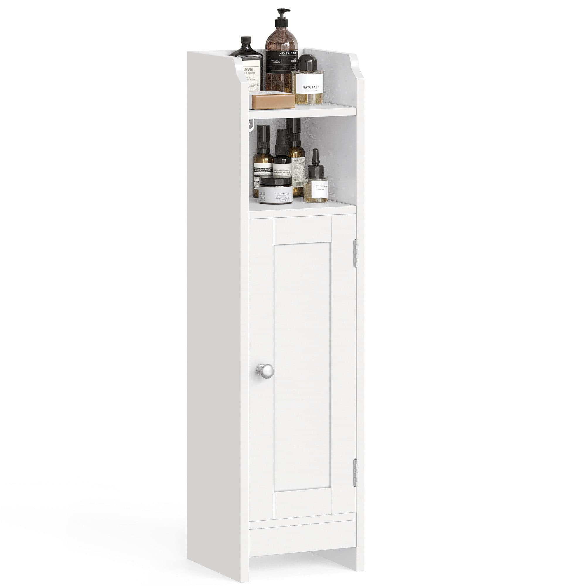 VASAGLE Badschrank schmal, stehend, verstellbare Ablagen Weiß - Bild 2
