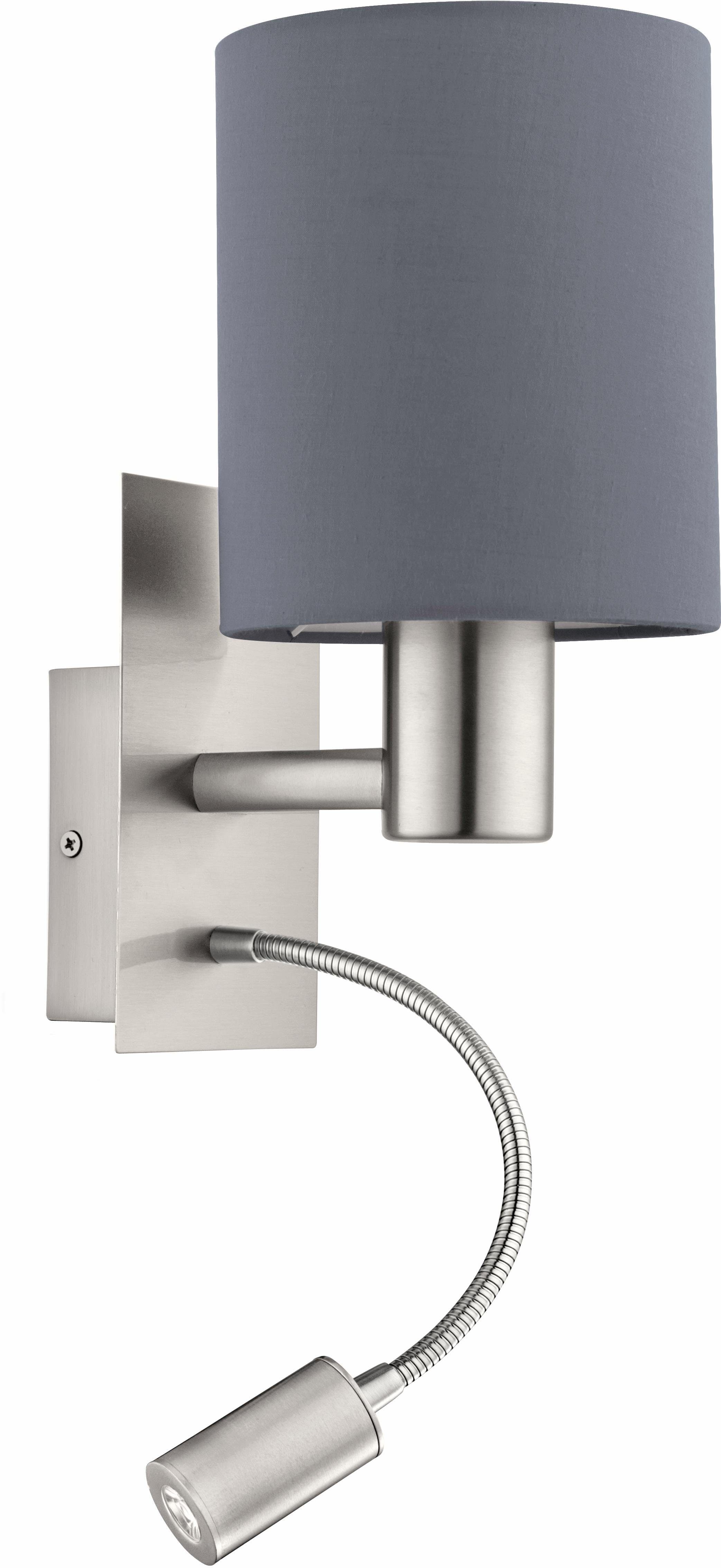 EGLO Wandleuchte PASTERI mit LED-Lesearm - Metall/Textil Grau - Bild 2