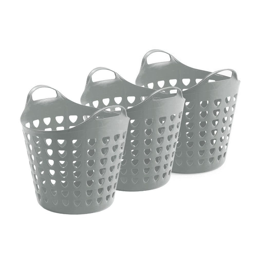 Kreher Wäschekorb Flexi Korb 35 Liter Grau