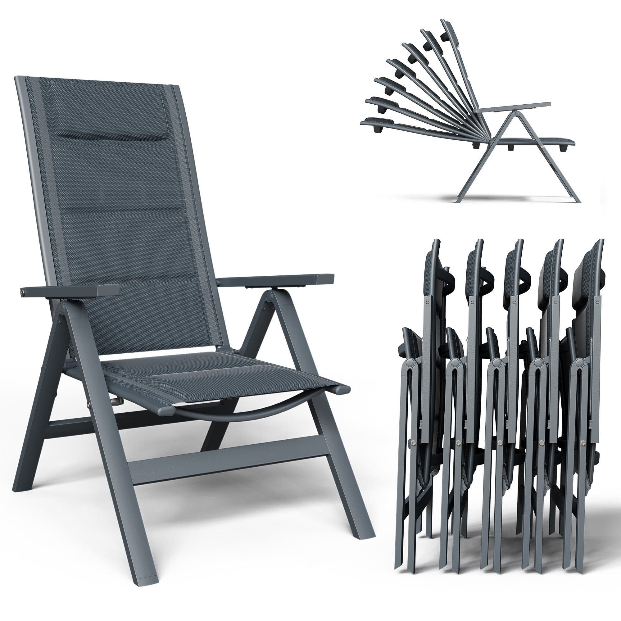 HOMALL Klappstuhl Aluminium 6er Set 7-fach verstellbar - Bild 2
