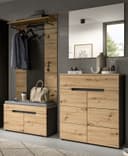 Inn.Furn Garderoben-Set Cooper, Flurgarderobe in Eiche Artisan und Basalt Grau, 4-teilig Bild 2