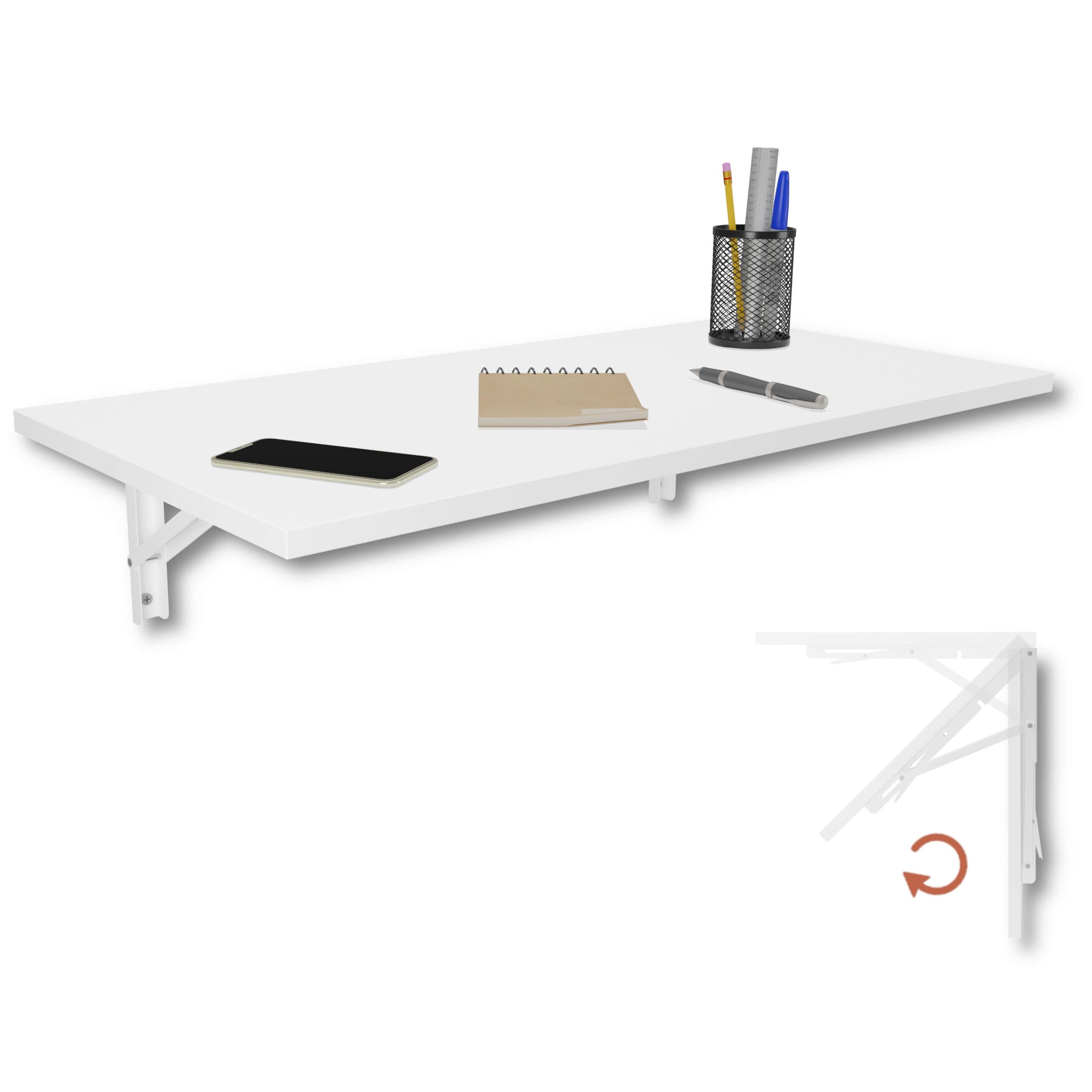KDR Produktgestaltung Klapptisch 80x40 Wandklapptisch Weiß - Bild 2