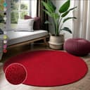 SANAT LOCA Hochflor-Teppich Rot Rund Shaggy Bild 2