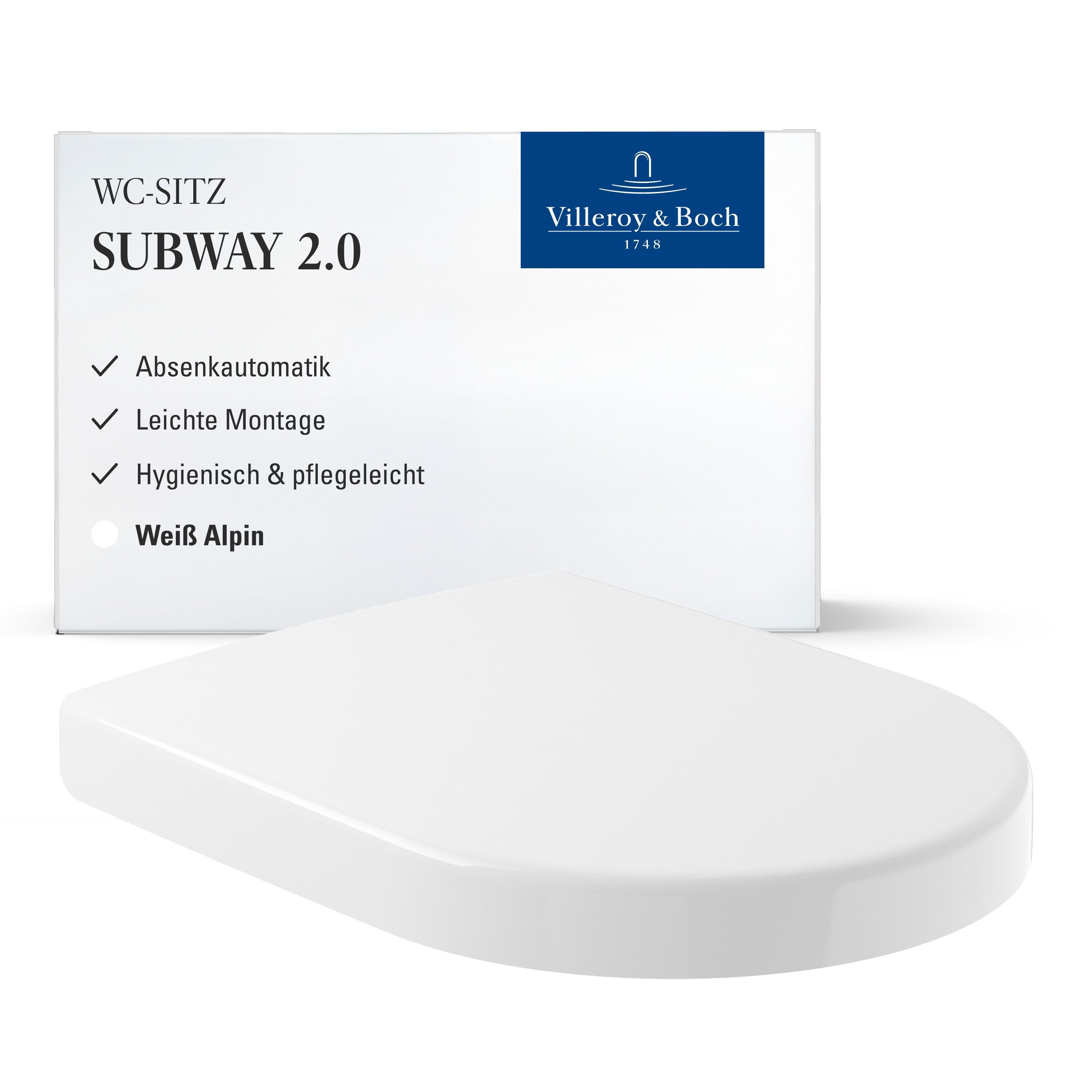 Villeroy & Boch Subway 2.0 WC-Sitz 9M68S101 Scharniere Edelstahl, weiss, mit SoftClosing - Bild 2