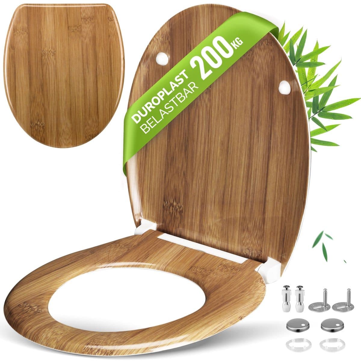 Casaria WC-Sitz Holz Design Duroplast Mit Absenkautomatik - Bild 2