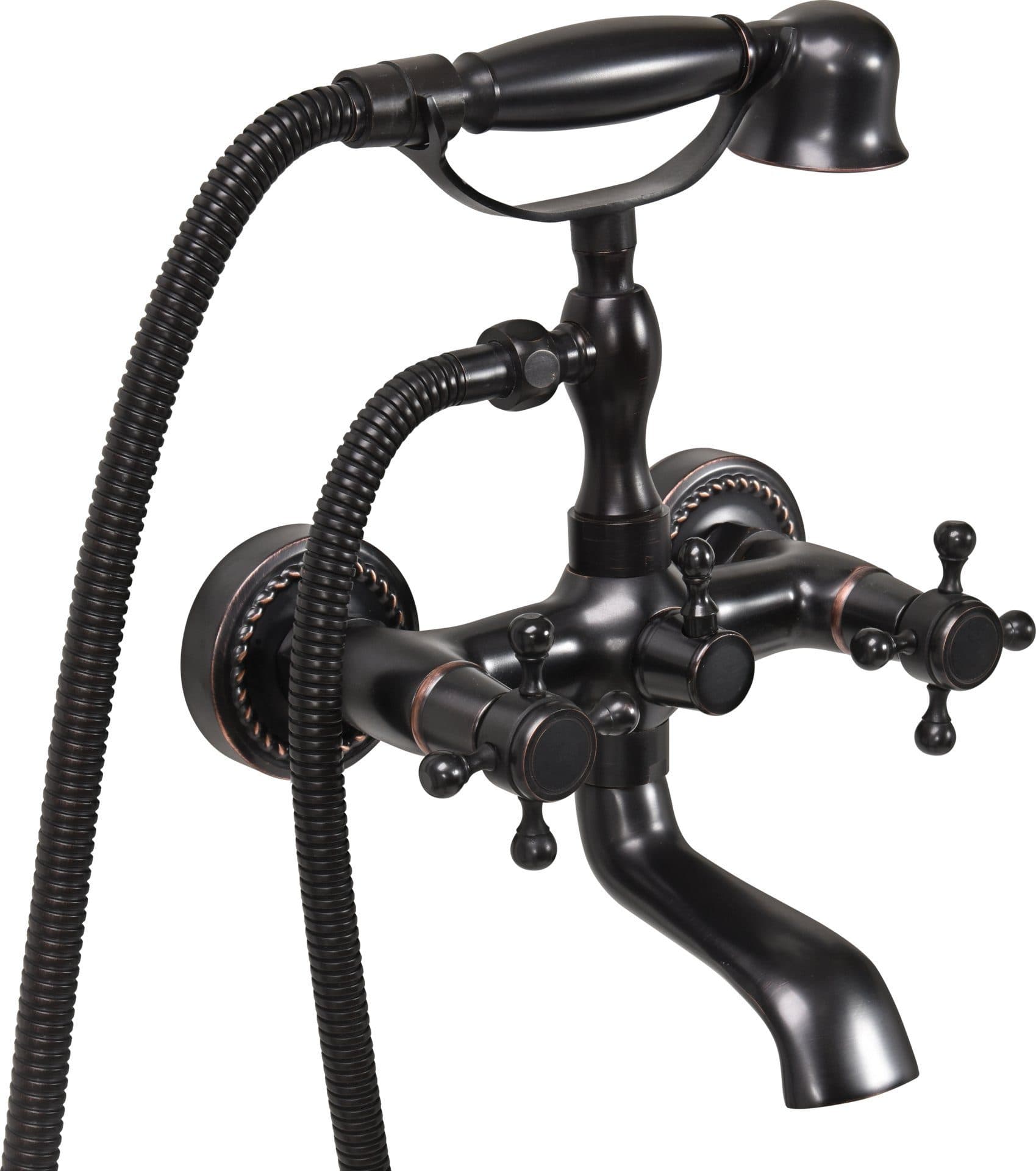 TRIZERATOP Wannenarmatur RETRO BLACK Schwarz Badewannenarmatur