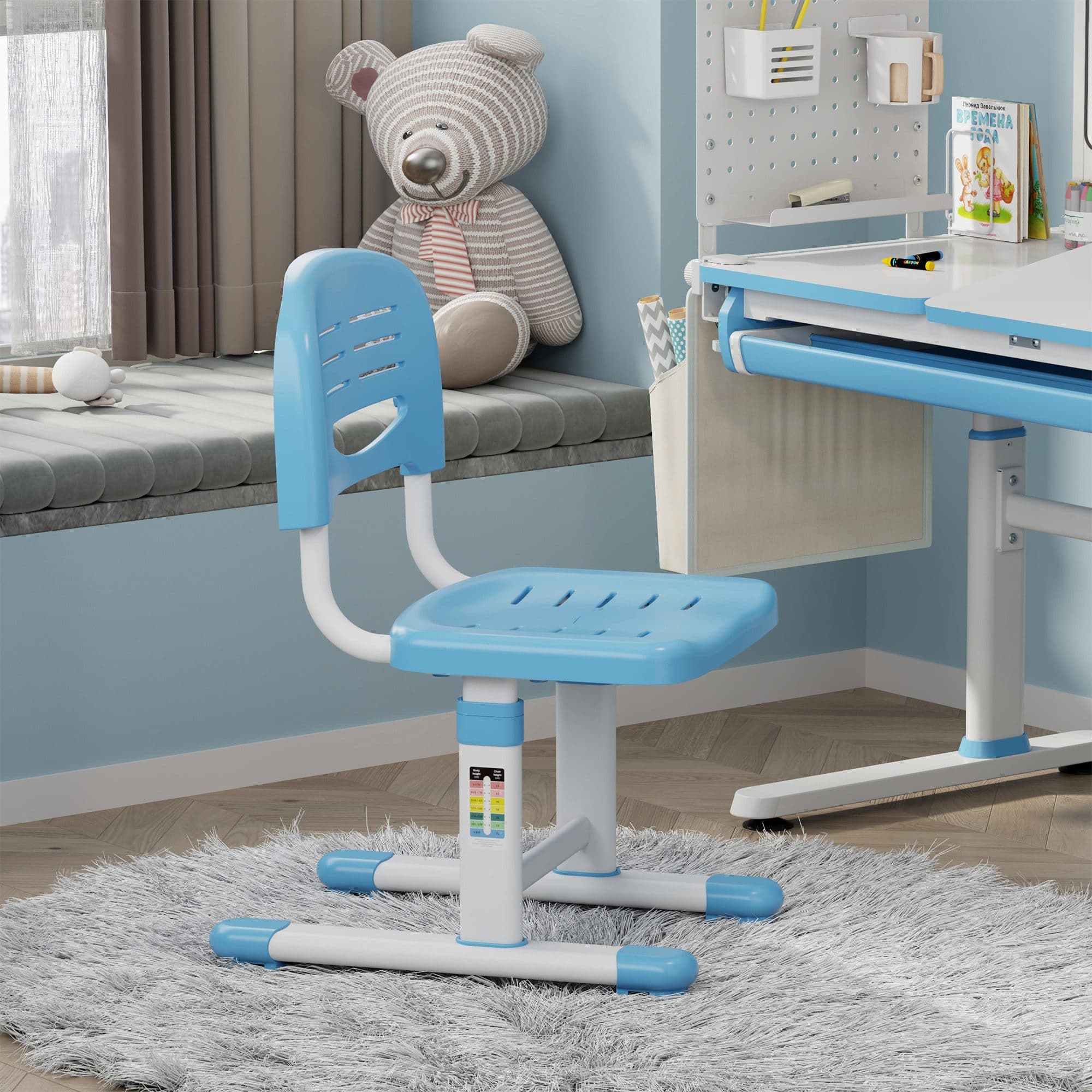 en.casa Kinderstuhl Sauda höhenverstellbar Himmelblau/Weiß - Bild 2
