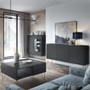Lomadox Wohnzimmer-Set HERMOSILLO-160 graphit Marmoroptik Bild 2