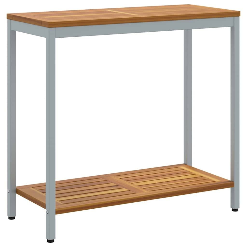vidaXL Gartentisch mit Regal Grau Massivholz - Bild 2