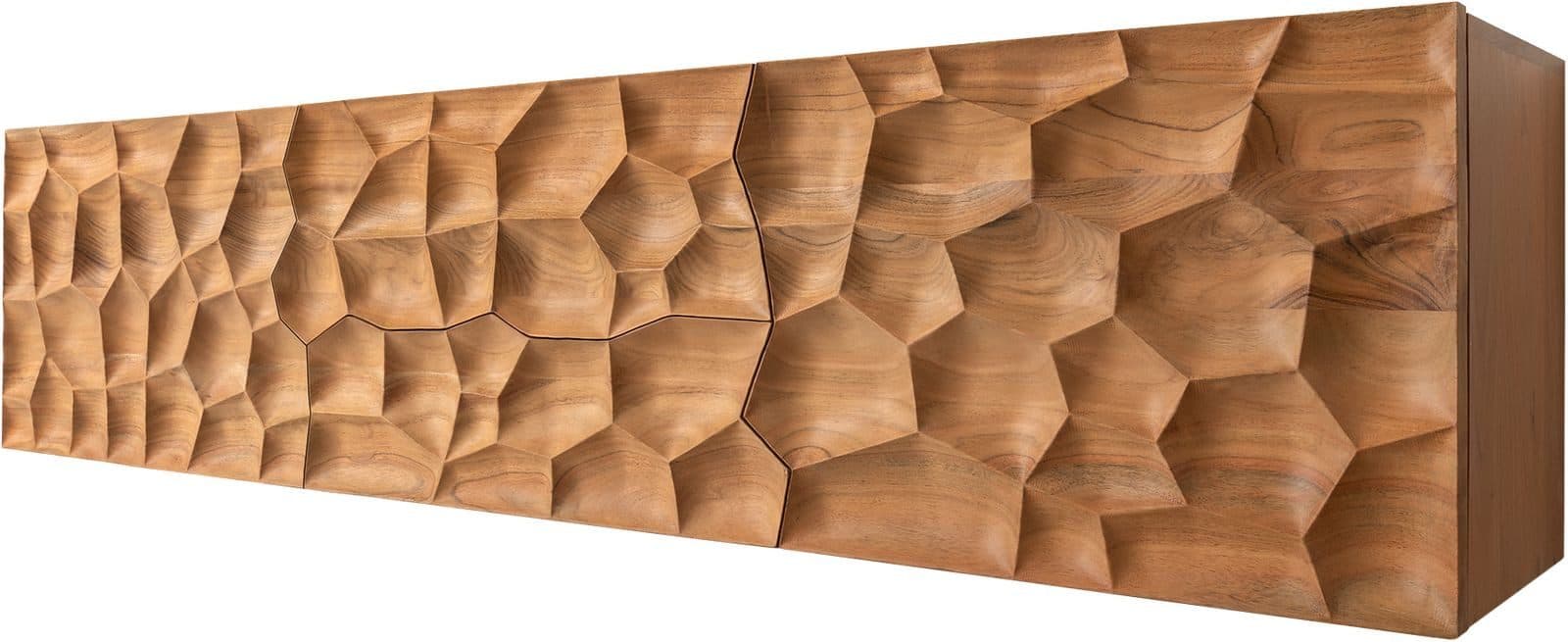 DELIFE Lowboard Solu Akazie Natur 175 cm 2 Türen 2 Schübe 3D-Front - Bild 2