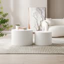 NJLyuhome Couchtisch Nesting Set Weiß Modern 2-tlg. MDF Bild 2