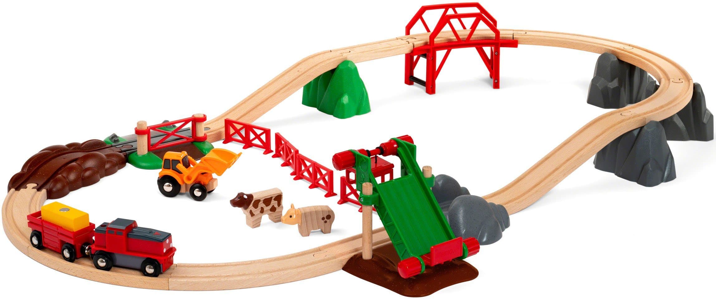 BRIO® Spielzeug-Eisenbahn Großes Bahn Bauernhof-Set 30-tlg. Bunt - Bild 2