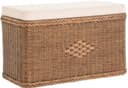 Krines Home Wäschetruhe Sitztruhe Natur-Rattan Braun Gepolstert Bild 2