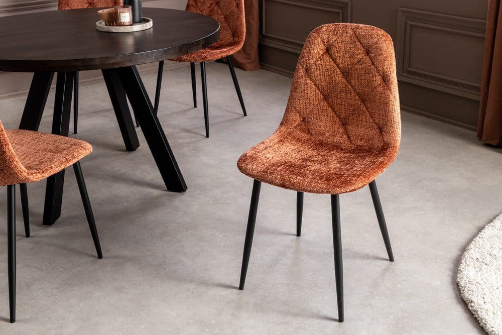 riess-ambiente Esszimmerstuhl GLAMM Rostbraun Schwarz Chenille Metall - Bild 2