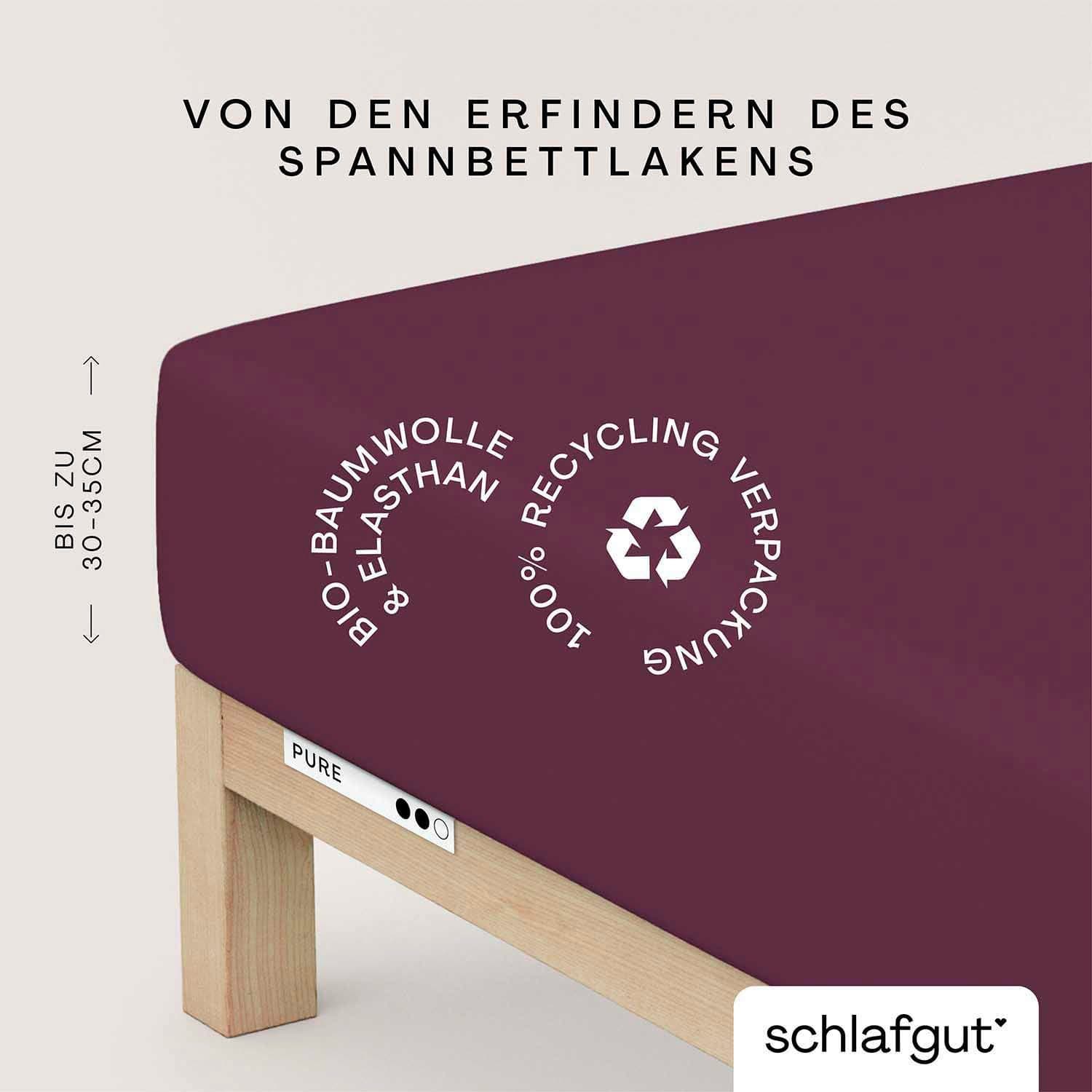 SCHLAFGUT Spannbettlaken PURE Bio-Baumwolle Jersey Lila Deep - Bild 2