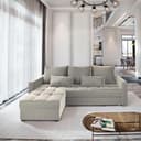 Masseno Ecksofa KOS PIK L-Form mit Schlaffunktion und Bettkasten Beige Bild 2
