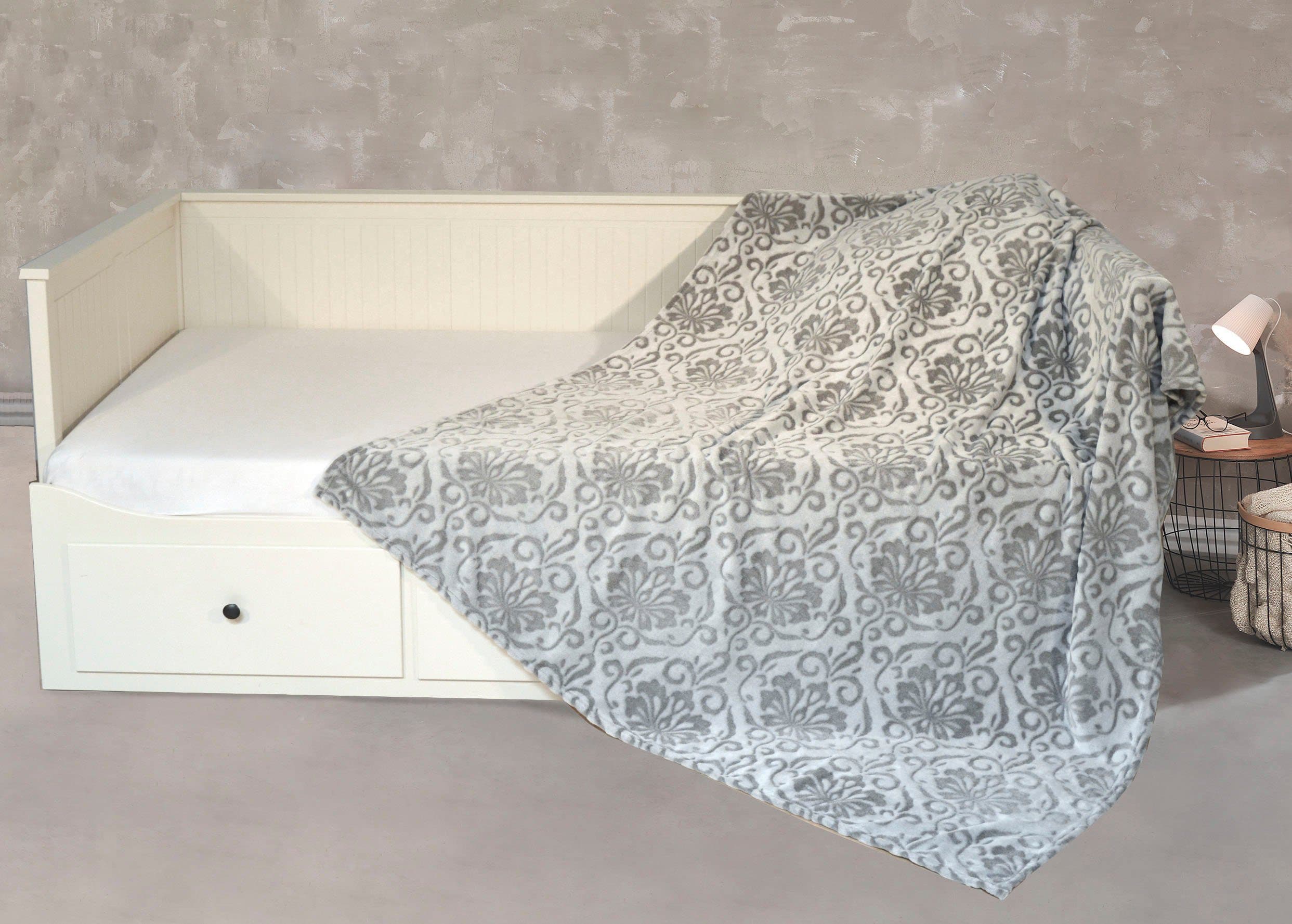 KINZLER Wohndecke Kaschmirtouch Ornamente Anthrazit Polyester - Bild 2