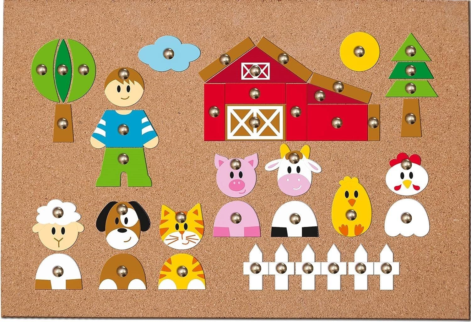 Woodyland Lernspielzeug 150-tlg. Kork-Hammer-Motorikspiel Bunt - Bild 2
