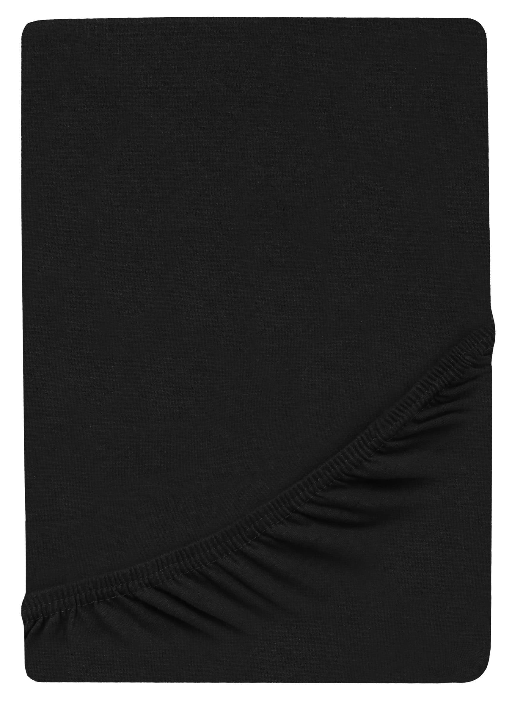 GREEN MARK Textilien Jersey Spannbettlaken Schwarz 100% Baumwolle - Bild 2
