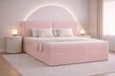 MOEBLO Boxspringbett 04 mit Bettkasten und Topper Cordstoff Rosa Bild 2