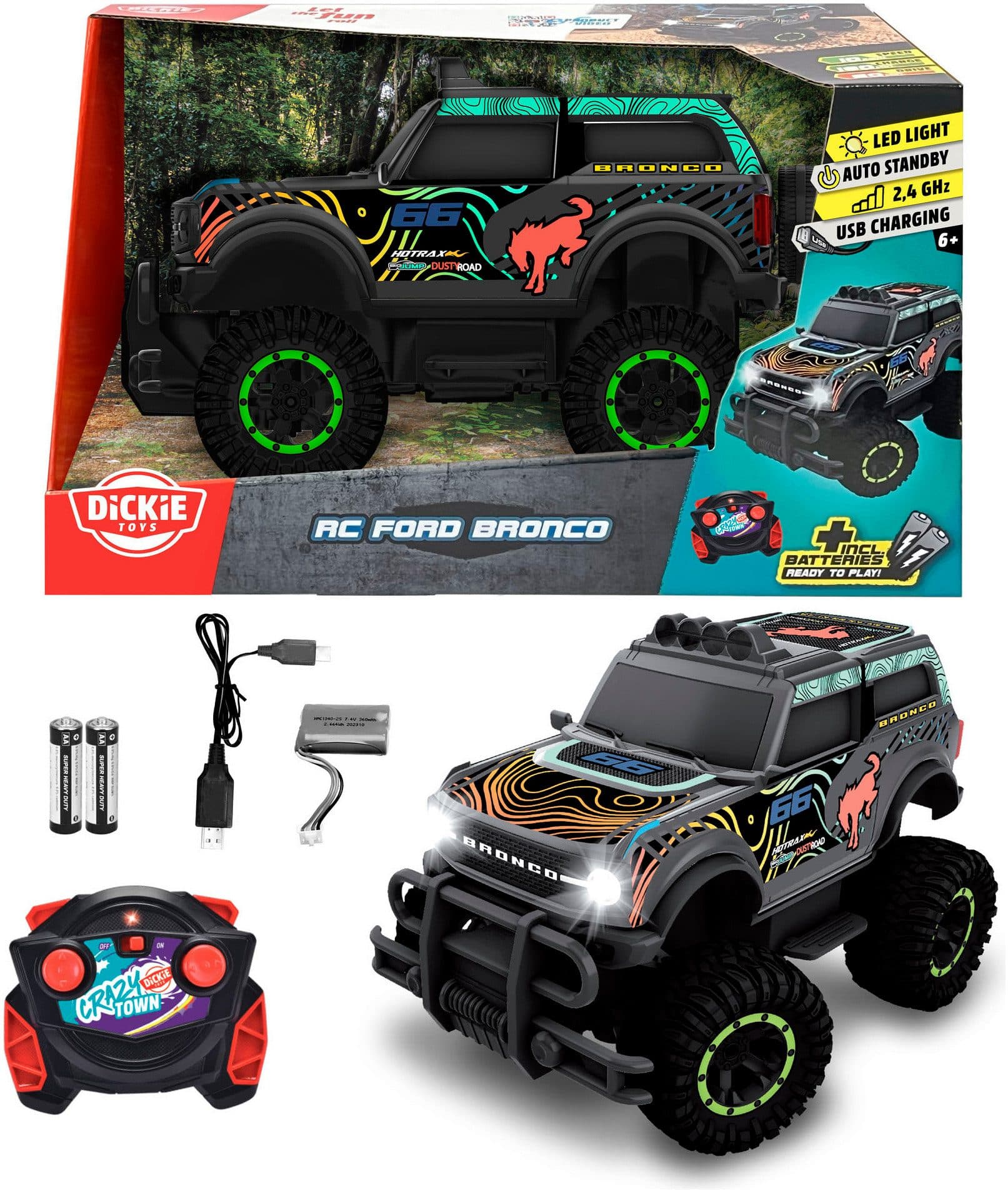 Dickie Toys RC Ford Bronco Monstertruck 29 cm Grau - Bild 2