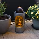 esotec Gartenbrunnen Buddha Solarbrunnen Grau Schwarz Gold Bild 2