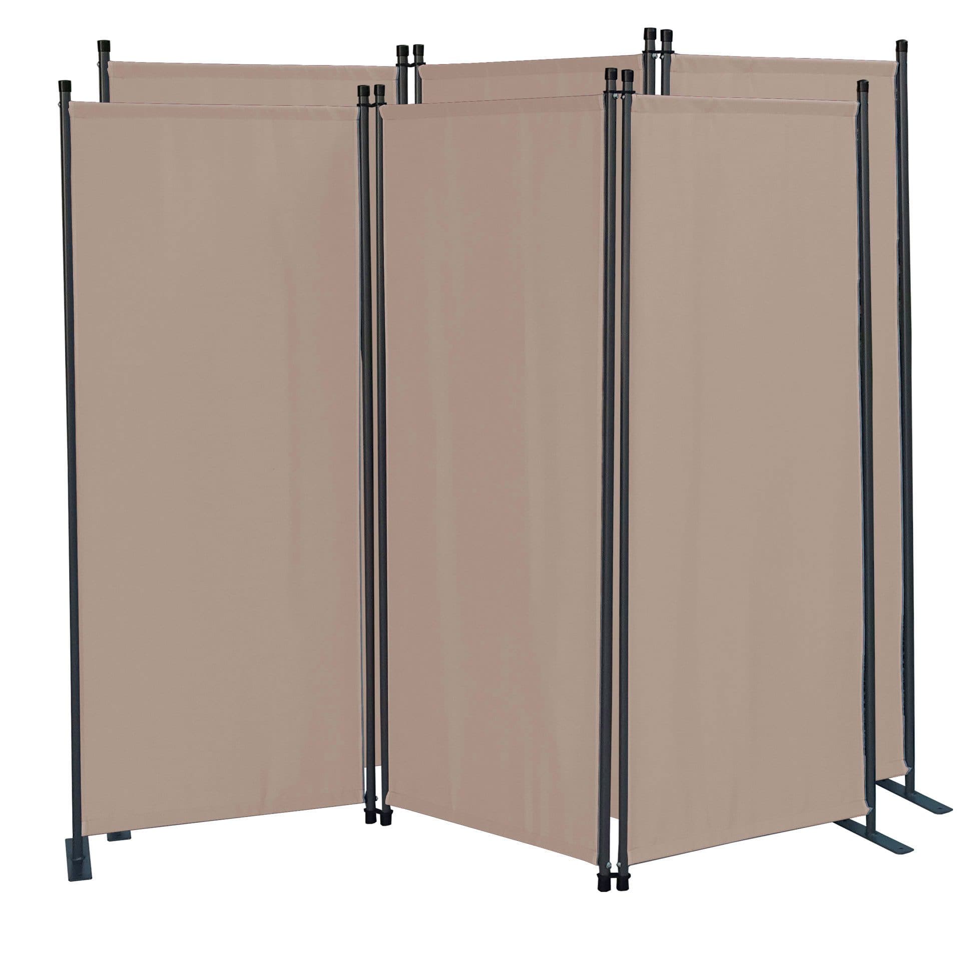 Quick Star Paravent 2 Stück 3-teilig Beige/Grau Faltbar - Bild 2