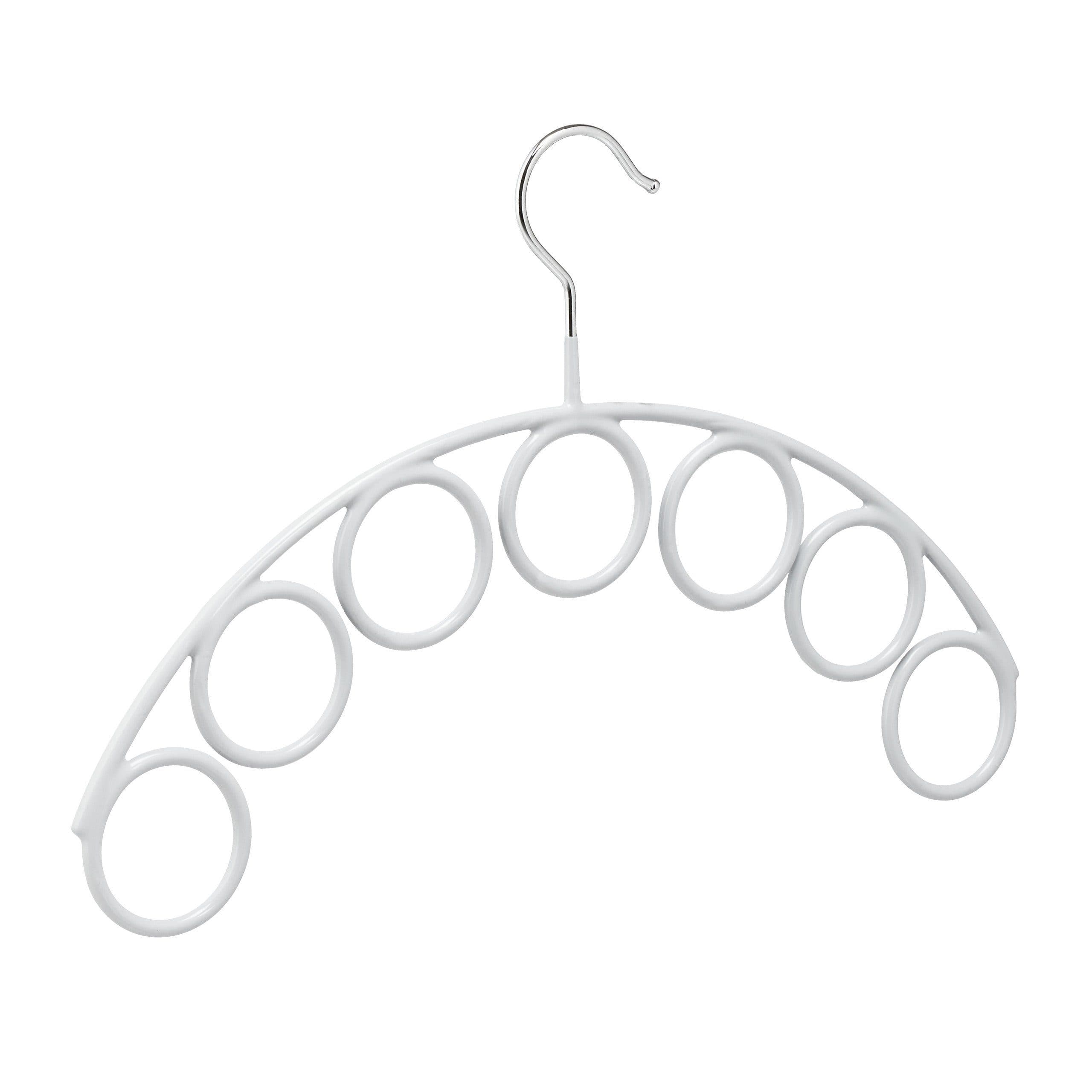 RELAXDAYS Kleiderbügel Schalhalter mit 7 Ringen Grau Metall - Bild 2