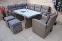 Ragnarök Gartenlounge-Set XXL Beige/Weiss Polyrattan Bild 2