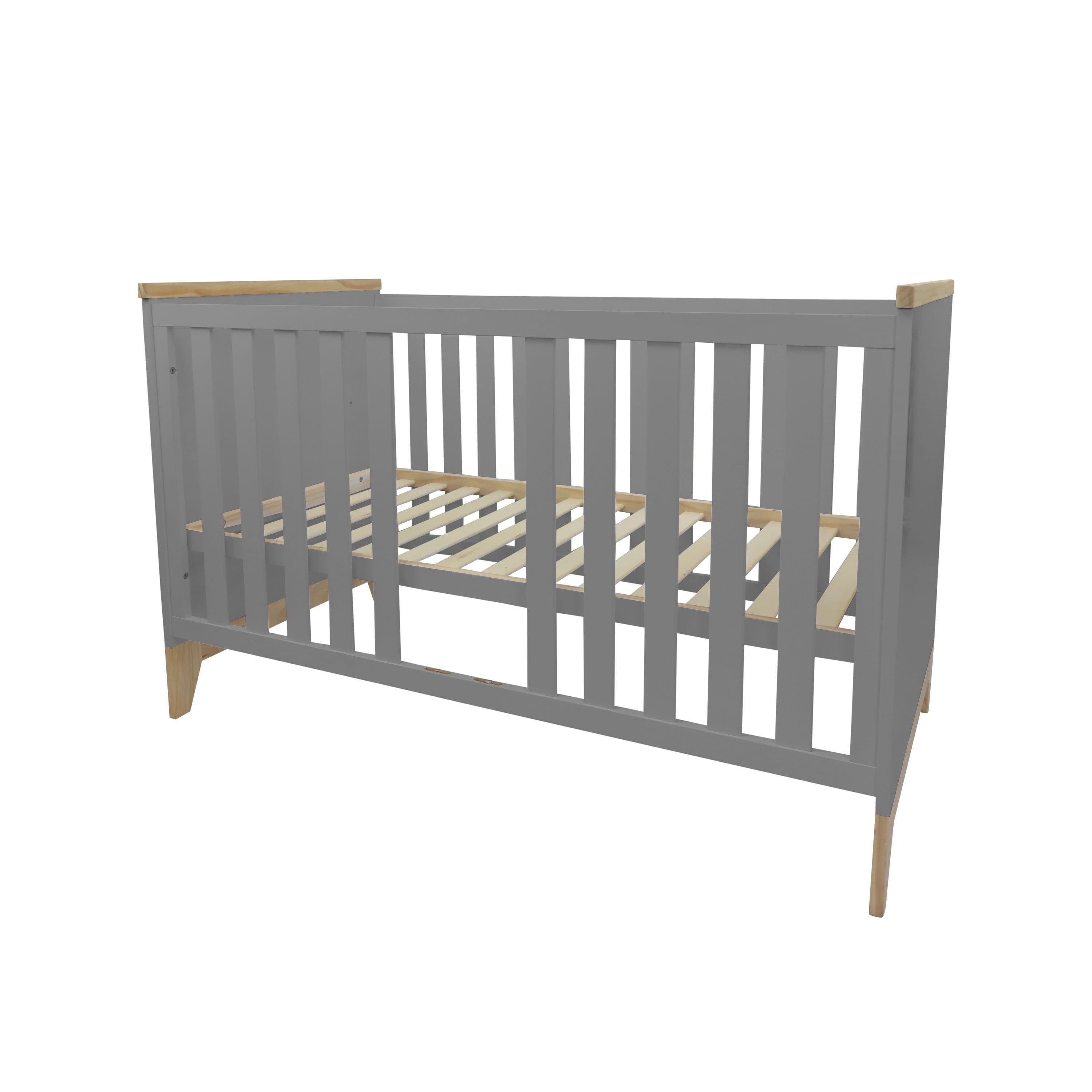 Puckdaddy GmbH Babybett Ida 140x70cm Grau mit herausnehmbaren Sprossen - Bild 2