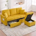 Odikalo Ecksofa mit Schlaffunktion Eckcouch Big Sofa mit Ottomane Bild 2